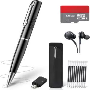 128GB AI 디지털 음성 녹음기 - 활성화 오디오 재생 기능이 있는 녹음 장치 소음 감소 휴대용 촬영