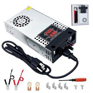 새로운 버전 110V AC-DC 컨버터 0-30V 500W 디지털 디스플레이 전원 공급 장치, SMPS 120V에서 0-16.6A로 조정 가능한 전압 변환기 스위칭 DC 변압기 어댑터(DC0-30V / 0-16.6A 500W)