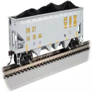 바흐만 트레인즈 - 40피트 쿼드 호퍼 카 CSX 141944 (회색 및 노란색) HO 스케일