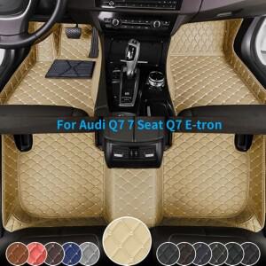 Audi Q7 7 Seat 용 맞춤형 바닥 매트 2006-2015 2020-2023 E-tron 풀 커버리지 럭셔리 라이너