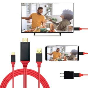 C타입에서 HDMI 호환 케이블 어댑터 컨버터  USB 3.1  4kHD  충전  HDTV 비디오  삼성호환에 적합한 갤럭시