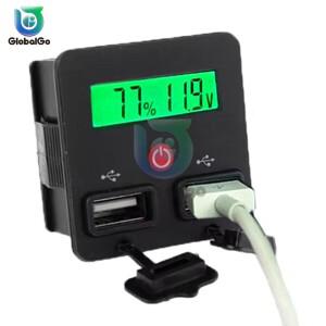 USB 충전기 소켓이있는 범용 12V 24V 배터리 용량 표시기 전압 리튬 이온 리드 산 테스터