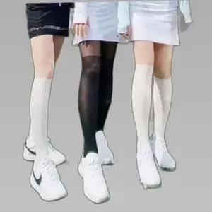 햇빛차단 쫀쫀한 압박감 배색 투톤 골프 스타킹