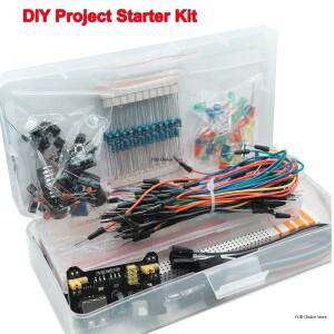 Arduino UNO R3 키트 용 DIY 프로젝트 스타터 전자 부품 세트 박스 830 포인트 브레드 보드