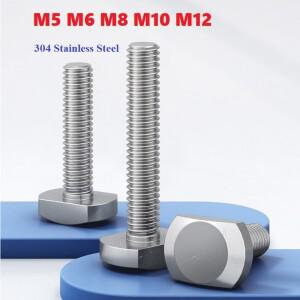 304 스테인레스 스틸 T-볼트 T형 나사 슬롯 볼트 압력판 M5 M6 M8 M10 M12