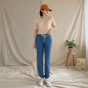 여성 허리밴드 데님 조거팬츠 소프트핏 바지