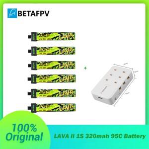 BETAFPV LAVA II 1S 320mah 3.8V 95C 배터리 BT2.0 커넥터 충전기 포함 ForAir65  Meteor65 Pro  Cetus