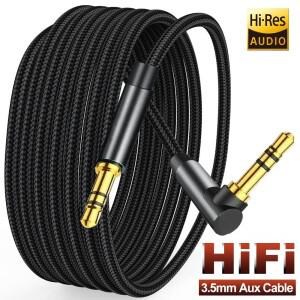 3.5mm 잭 남성-남성 오디오 케이블 90도 직각 삼성호환 Xiaomi 헤드폰 아이팟 자동차 대한 보조 코드