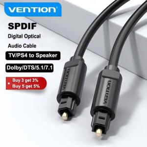 Vention 광학 오디오 케이블  금도금 디지털 SPDIF 블루레이 CD DVD 플레이어 Xbox 360 PS3 미니 소형 디스