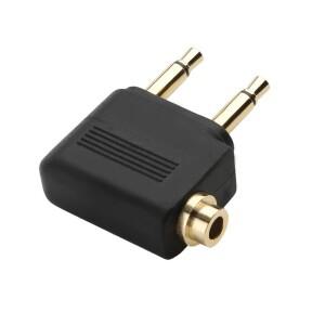 호환 1-5pcs 듀얼 3.5mm 플러그 어댑터 잭 오디오 헤드폰 변환기 커넥터 항공 비행기 여행 이어폰