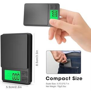 정밀 포켓 저울 1000g X 0.01g - 디지털 그램, 음식, 보석, 온스그레인 백라이트 LCD 포함 여행용 미니
