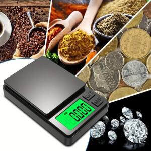 정밀 포켓 저울 1000g X 0.01g - 백라이트 LCD가 포함된 디지털 그램 식품 주얼리 온스곡물 여행용 미니