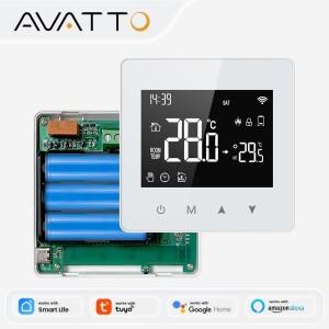 AVATTO WiFiZigBee 스마트 온도 조절기, Tuya Alexa Google Home Alice용 저전력 배터리 수성 가스 보일러