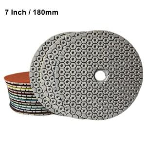 다이아몬드 습식 연마 패드, 화강암 대리석 콘크리트 석재 그라인딩 휠, 샌딩 디스크 도구, 180mm, 7 인치