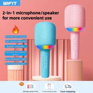 K6 마이크스피커 2-in-1, Bluetooth 5.0 12M, 재생 시간 3-4H, 사용하기 쉽고 파티, 노래방, 선물 제공에