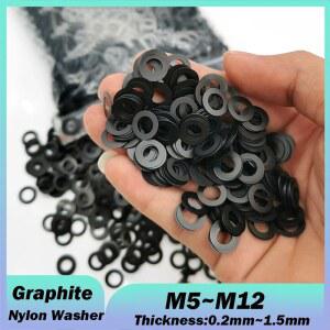 검정색 나일론 와셔 M5 2MM 경질 초박형 M10 M8 M7 5MM M6 M6 M8 두께 가스켓 절연 플라스틱 M12 플랫