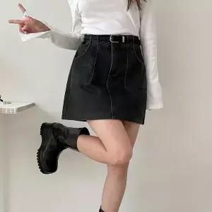 [하프클럽/다잇템]여자 에이라인 클래식 벨트셋 미니스커트