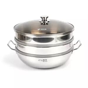 위생적인 유리뚜껑 스텐 전골 찜냄비 3단 33호 찜 킹크랩찜기