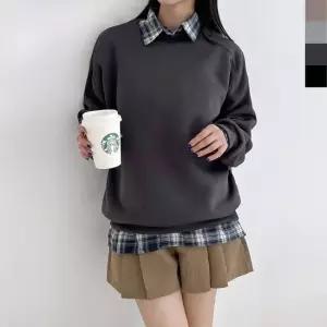 친절한탄씨 WL GBB HF790W 커플 핏좋은 겨울양털 기모맨투맨 티셔츠 여자 빅사이즈 맨투맨 커플 맨투맨