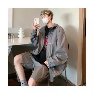 여름 투피스 남자 점퍼+바지 바람막이 후드 세트 외투 통기성팬츠 아우터 반팔세트 속건 5부 OP2