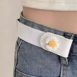 노버클 패션벨트 예쁜벨트 밴드 고무줄허리띠 화이트