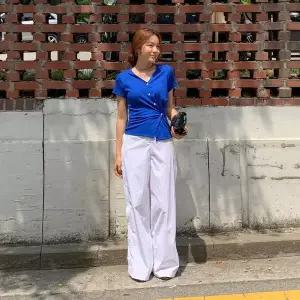 [하프클럽/]여성 브이넥 골지 기본 반팔 가디건
