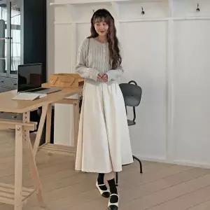 [하프클럽/]여성 심플한 라운드 꽈배기 가디건 캐주얼 스타일
