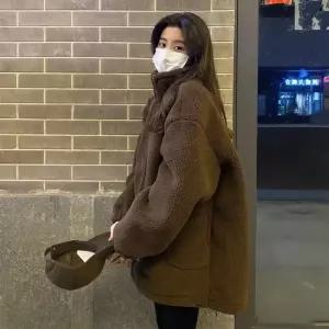 엘럽 여성 모피 코트 램스울 상의 도톰 빅사이즈 원템1