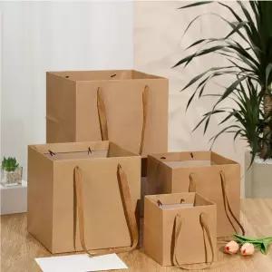 쇼핑백 크라프트 정사각형 종이가방 20x20x20cm 선물용 무지 포장백