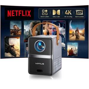 WiFi 및 블루투스 이 지원되는 스마트 미니 넷플릭스 / 휴대용 4K 지원 돌비 오디오 오토 키스톤 일렉트릭
