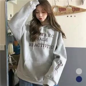 [제이에스엘케이]여성 기모 안감 루즈핏 후드 티셔츠 학생후두티 모자티셔