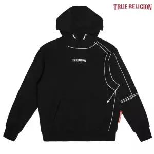 트루릴리전 [TRUE RELIGION] 라인 아트 후드 티셔츠 블랙 585945Moony