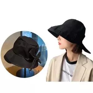 [콩심팥심]여자 검정 캠핑 모자 데일리 스타일 코디 버킷햇 선물