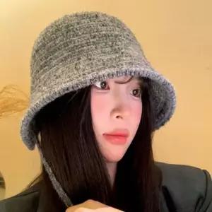 폭닥한 모직 끈 방한 버킷햇 귀도리 넥워머 등산모자 방한모
