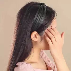 블랙 꼬임헤어 밴드 가죽헤어밴드 포인트머리띠