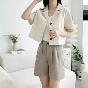 [하프클럽/셀러허브_여성트랜드패션]여자 데일리룩 편한 코튼 핀턱 반바지