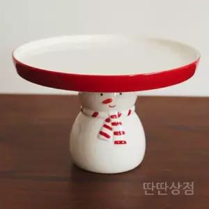 산타케이크접시 플레이트 그릇 스낵 과일 트레이 장식 스탠드 케익 크리스마스 파티 플레이팅 디저트