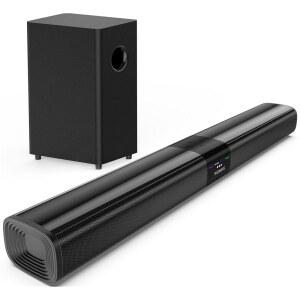 스마트 TV용 사이인 사운드바 5 25인치 서브우퍼 100W 24인치 광학 ARC AUX 및 블루투스 3 입력 기능 TV