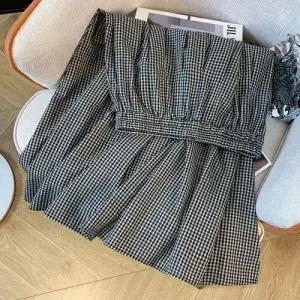 여자 스커트 여름 빈티지 언밸런스 슬림핏 체크 밴딩 데일리 SPO마켓2