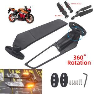 혼다 용 CBR250R CBR300R 오토바이 미러 수정 된 바람 날개 조정 가능한 회전 모토