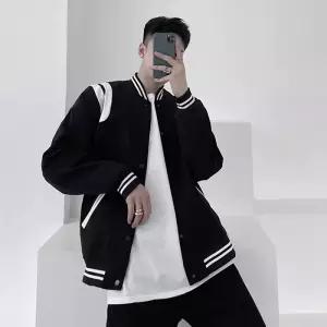 1컬러 스트릿 남성 오버핏 스타디움 자켓 IS-JK52