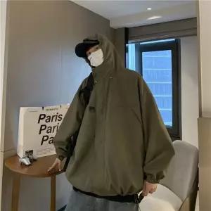남여공용 캐주얼 오버핏 후드 야상 자켓