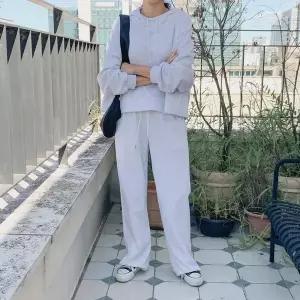 [하프클럽/셀러허브_여성트랜드패션]여성 포켓 후드 밴딩 팬츠 세트 절개