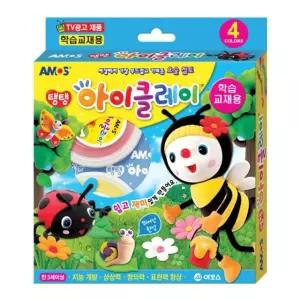 (튼튼)아모스 탱탱 아이클레이 18g x 4개점토 찰흙놀이 컬러 어린이 미술 아동 학습교재용