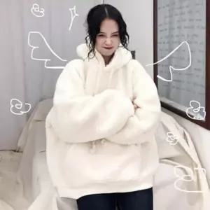 [시스터즈][시스터즈] 깔끔 심플 여성 무지 양털 후드티 아이보리 (7571772A)
