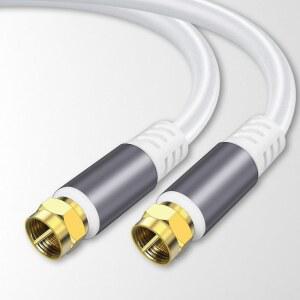 Tiierzon RG6 동축 케이블 5FT 저손실 고속 코드 익스텐더 HD TV, 접시, 위성, 안테나, TV 케이블(화이트, 5FT)