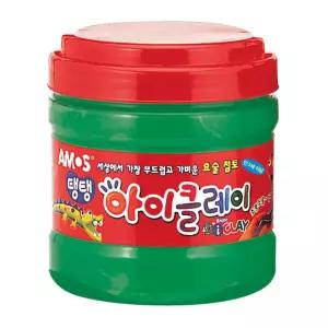 (튼튼)아모스 탱탱 아이클레이 400g 벌크 초록대용량 낱색 찰흙 칼라 도우 공예 점토 감각발달놀이 소근육