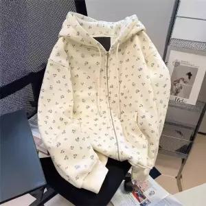 마요 빈티지 캐주얼 야구 플라워 점퍼 집업 후드 봄가을 아우터 루즈핏 여성야구점퍼 가디건 스위트 UNO3
