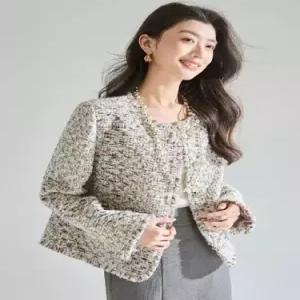 회색 여사친 울 트렌디 아이템 코트 모피 봄가을 반짝반짝 화사 HT1