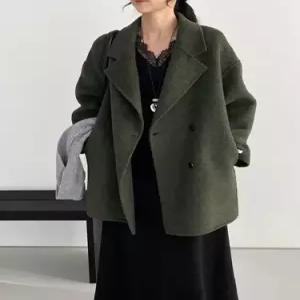 초록 여사친 울 오피스룩 트렌디 아이템 코트 모피 터틀넥 HT1